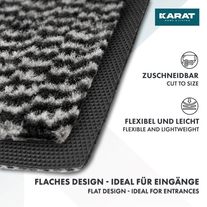 KARAT Schmutzfangmatte Melange - Türvorleger für Innen & Außen - Schwarz-Weiß - 200 x 800 cm-3