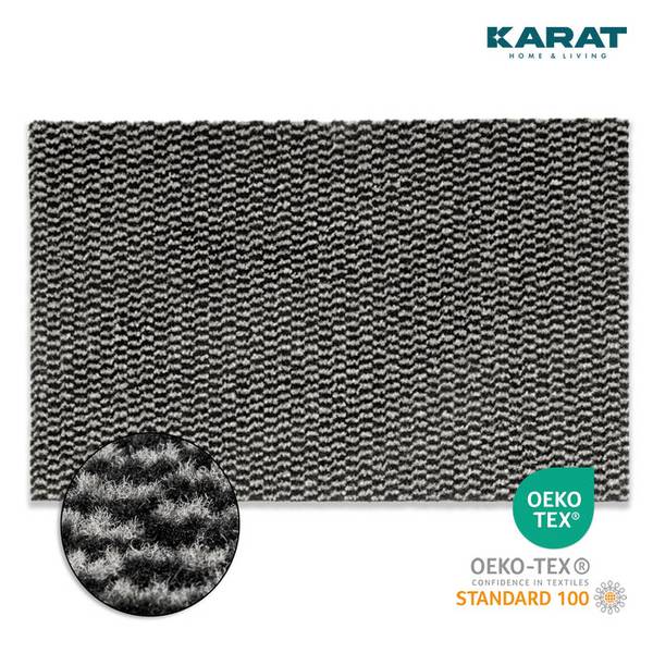 KARAT Schmutzfangmatte Melange - Türvorleger für Innen & Außen - Schwarz-Weiß - 200 x 800 cm