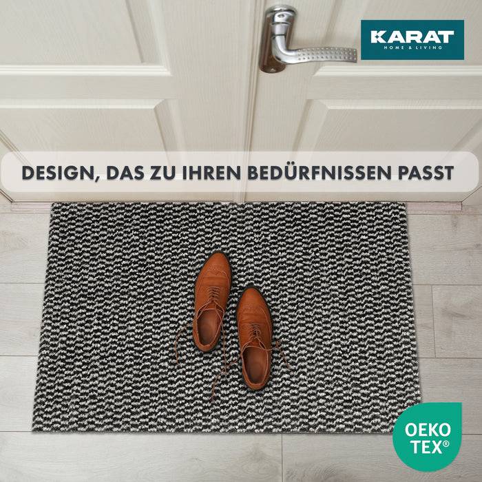KARAT Schmutzfangmatte Melange - Türvorleger für Innen & Außen - Schwarz-Weiß - 200 x 800 cm-4