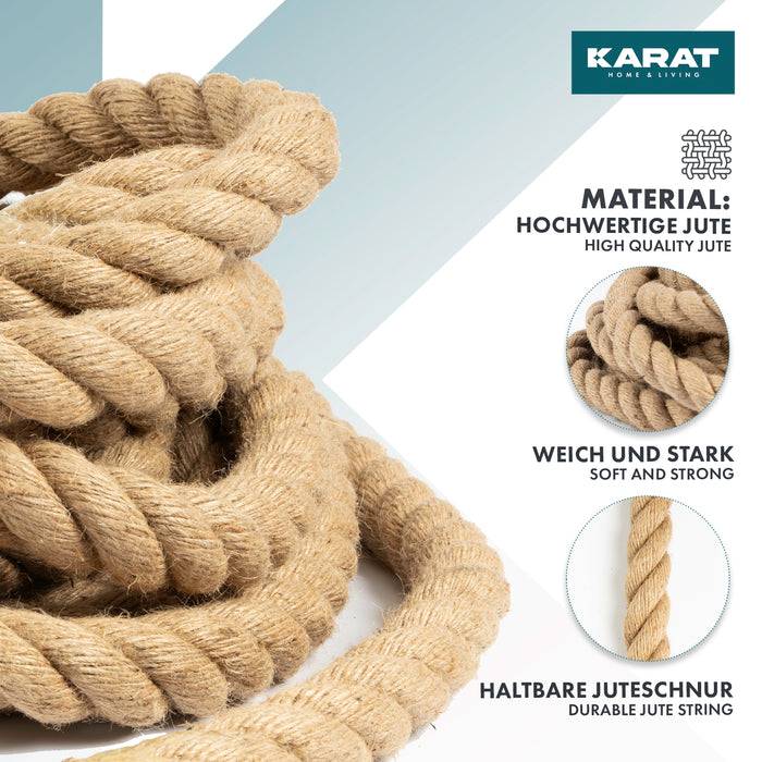 FLOORDIREKT Juteseil Arnold - Robustes Naturseil aus 100 % Jute - Ø 10 mm × 30 m-2
