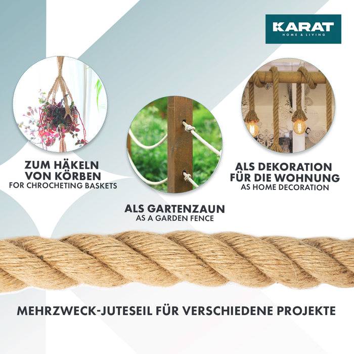 FLOORDIREKT Juteseil Arnold - Robustes Naturseil aus 100 % Jute - Ø 10 mm × 30 m-3
