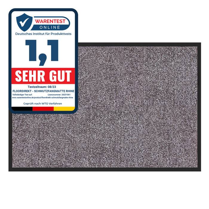 FLOORDIREKT Fußmatte Rhine - Schmutzfangmatte für Innen- & Außenbereiche - Beige/Grau - 90 x 300 cm-0