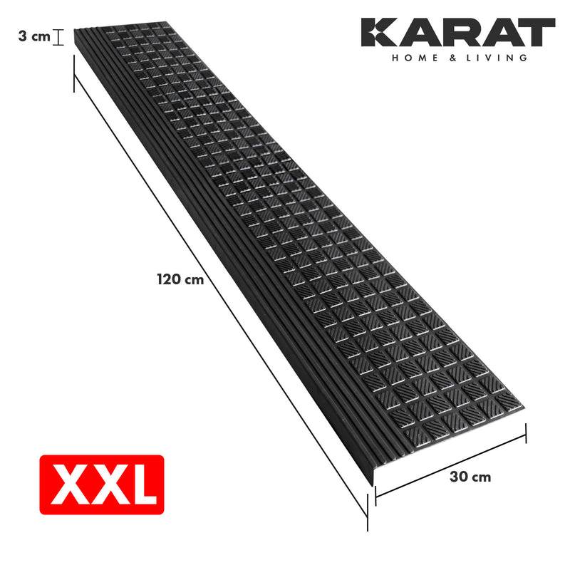 Floordirekt Gummi-Stufenmatte Diamond - 30 x 120 cm - 1 Stufenmatte - für Außenbereiche - Geriffelte Antirutschmatte-4