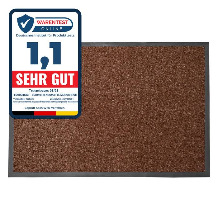 FLOORDIREKT Schmutzfangmatte Monochrom - Antistatisch & Rutschfest - Braun - 135 x 200 cm