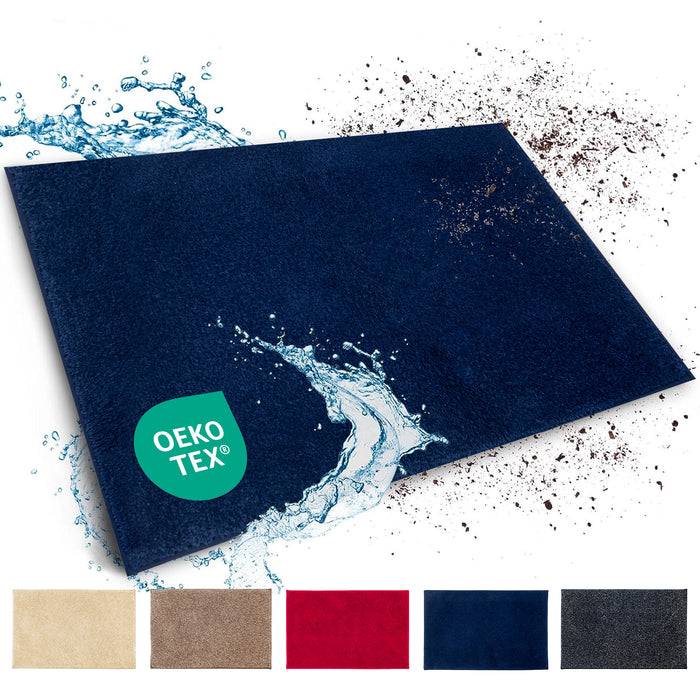 FLOORDIREKT Schmutzfangmatte Nasa - Robust & Rutschfest - Dunkelblau - 50 x 80 cm-0