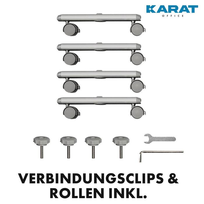 KARAT Doppelseitige Trennwand - Filz - 270 x 120 cm - Mobile & Faltbare Stellwand - mit Rahmen aus Aluminium-6