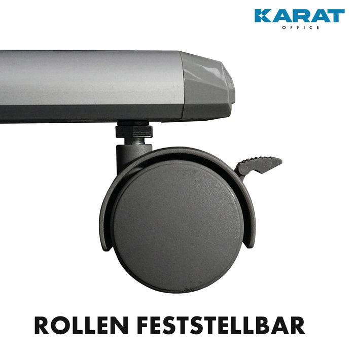 KARAT Doppelseitige Trennwand - Filz - 270 x 120 cm - Mobile & Faltbare Stellwand - mit Rahmen aus Aluminium-2