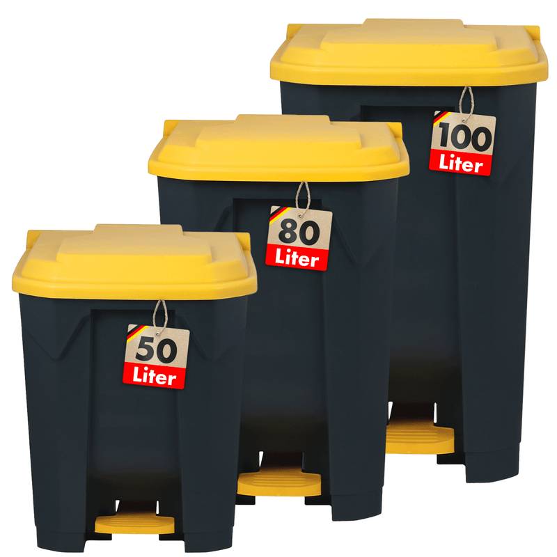 Symbolbild für Floordirekt Mülleimer Olaf - Robuster Step-On Abfalleimer - 50 Liter - Gelb - Für Haushalt, Büro & Gewerbe