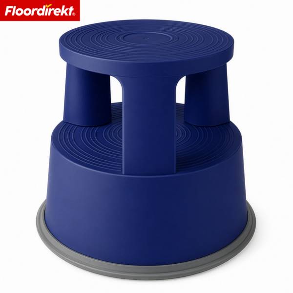 Floordirekt Rollhocker aus Kunststoff - Elefantenfuß - Blau - Tritthocker mit Rollen - Rutschfest & TÜV geprüft