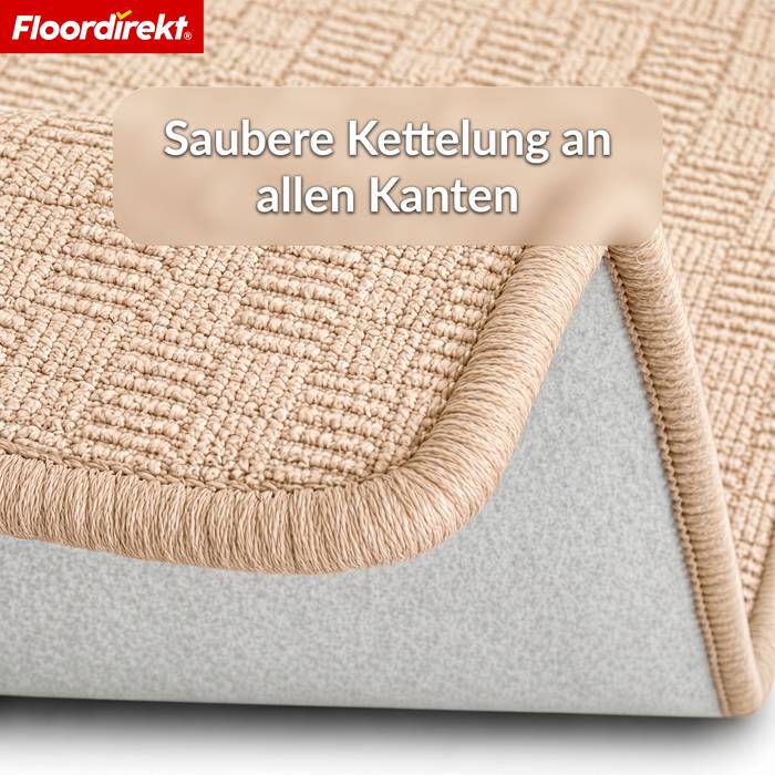 FLOORDIREKT Teppichläufer Monaco - Schmaler Teppichläufer aus Polypropylen - Beige - 80 x 200 cm-3
