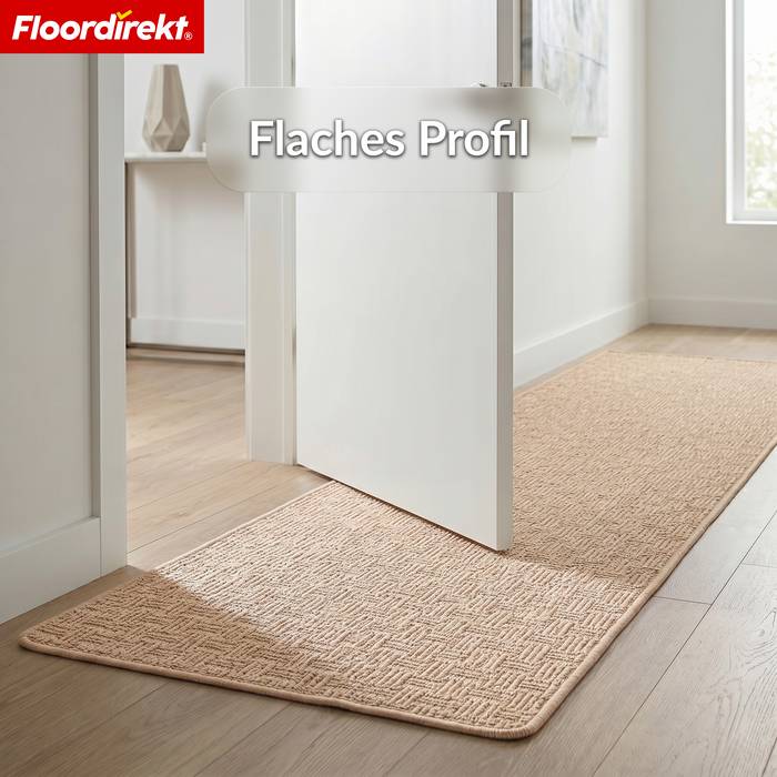 FLOORDIREKT Teppichläufer Monaco - Schmaler Teppichläufer aus Polypropylen - Beige - 80 x 200 cm-4