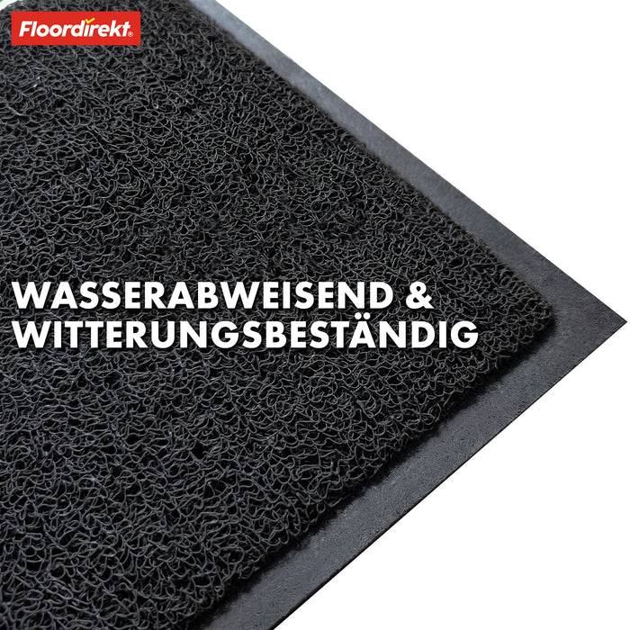 FLOORDIREKT Fußmatte - Vinyl Spaghettimatte Für Innen & Außen - Schwarz - 90 x 120 cm-1