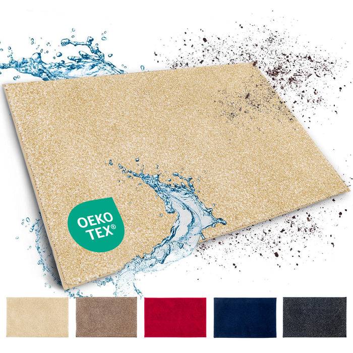 FLOORDIREKT Schmutzfangmatte Nasa - Robust & Rutschfest - Beige - 50 x 80 cm-0