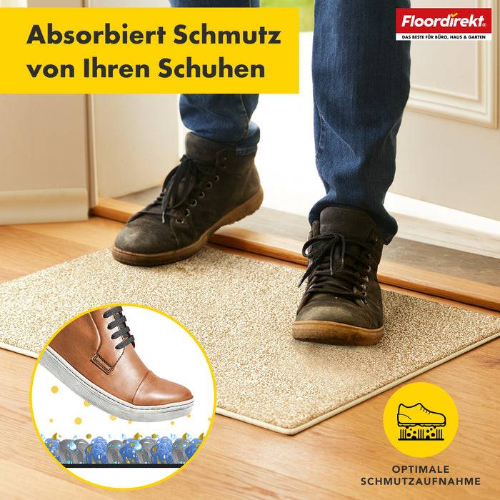 FLOORDIREKT Schmutzfangmatte Nasa - Robust & Rutschfest - Beige - 50 x 80 cm-3