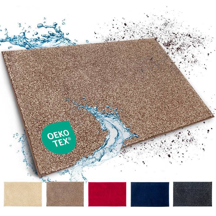 FLOORDIREKT Schmutzfangmatte Nasa - Robust & Rutschfest - Braun - 137 x 210 cm-0