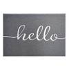 FLOORDIREKT Fußmatte - Vinyl Spaghettimatte mit Aufdruck - Grau Hello - 40 x 60 cm