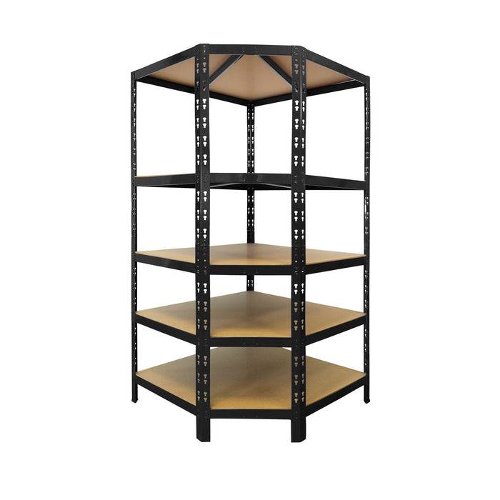 FLOORDIREKT Eckregal - Hohe Traglast & individuell einsetzbar - Schwarz - 180 x 90 x 42 x 60 cm-0