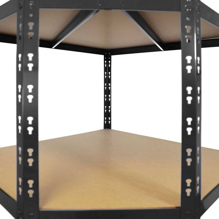 FLOORDIREKT Eckregal - Hohe Traglast & individuell einsetzbar - Schwarz - 180 x 90 x 42 x 60 cm-2
