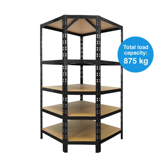 FLOORDIREKT Eckregal - Hohe Traglast & individuell einsetzbar - Schwarz - 180 x 90 x 42 x 60 cm-4