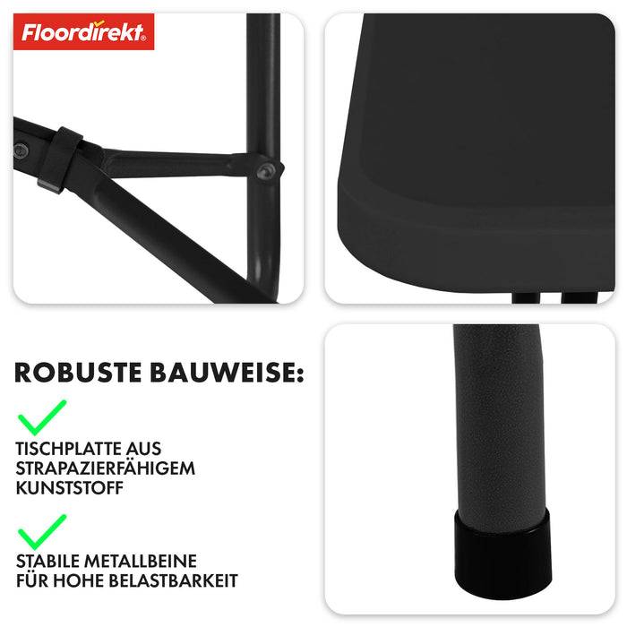 FLOORDIREKT Gartentisch Kyoto - Für Garten, Terrasse & Events - Robust & Wetterfest - 180 x 73 cm - Schwarz-2