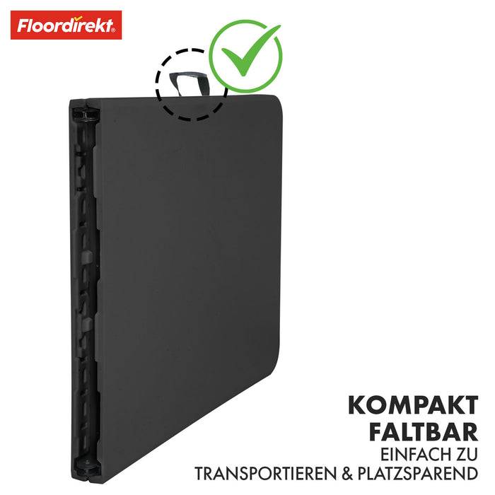 FLOORDIREKT Gartentisch Kyoto - Für Garten, Terrasse & Events - Robust & Wetterfest - 180 x 73 cm - Schwarz-3