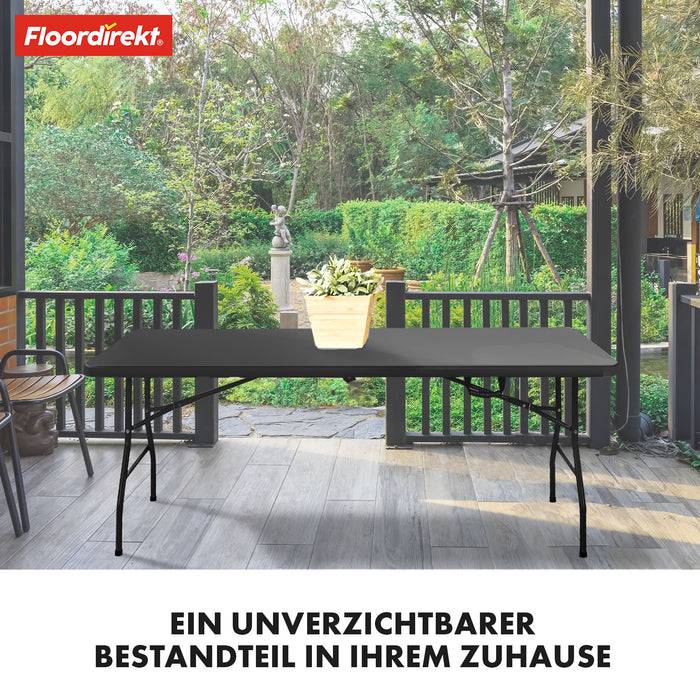 FLOORDIREKT Gartentisch Kyoto - Für Garten, Terrasse & Events - Robust & Wetterfest - 180 x 73 cm - Schwarz-4