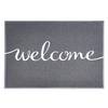 FLOORDIREKT Fußmatte - Vinyl Spaghettimatte mit Aufdruck - Grau Welcome - 50 x 80 cm