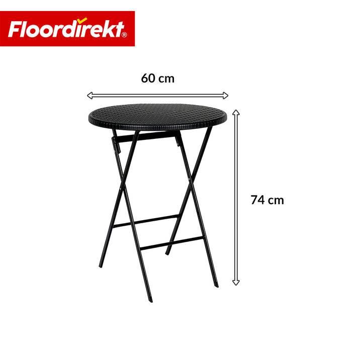 FLOORDIREKT Gartentisch Tomaya - Für Garten, Terrasse & Events - Robust & Wetterfest - Ø 60 cm - Schwarz-1