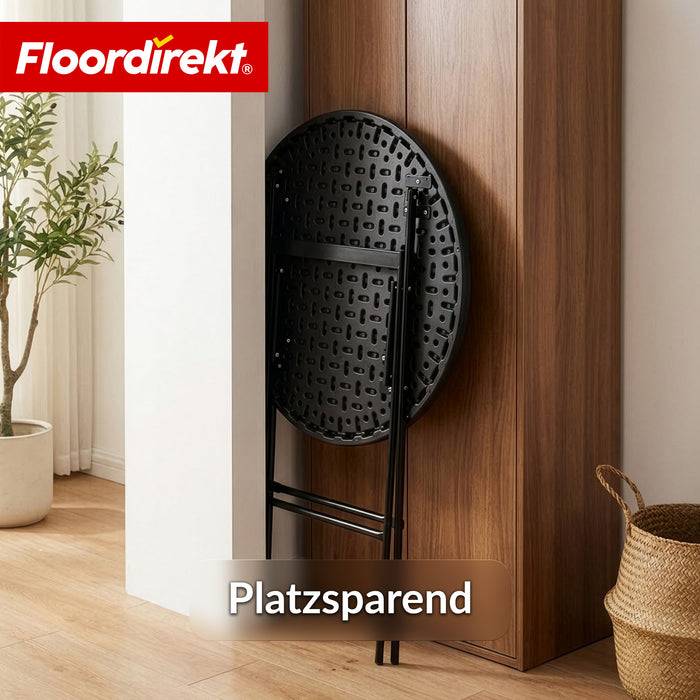 FLOORDIREKT Gartentisch Tomaya - Für Garten, Terrasse & Events - Robust & Wetterfest - Ø 60 cm - Schwarz-2
