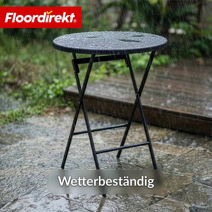 FLOORDIREKT Gartentisch Tomaya - Für Garten, Terrasse & Events - Robust & Wetterfest - Ø 60 cm - Schwarz-3