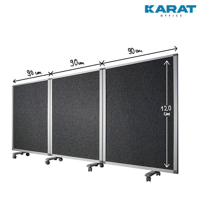KARAT Doppelseitige Trennwand - Filz - 270 x 120 cm - Mobile & Faltbare Stellwand - mit Rahmen aus Aluminium-4