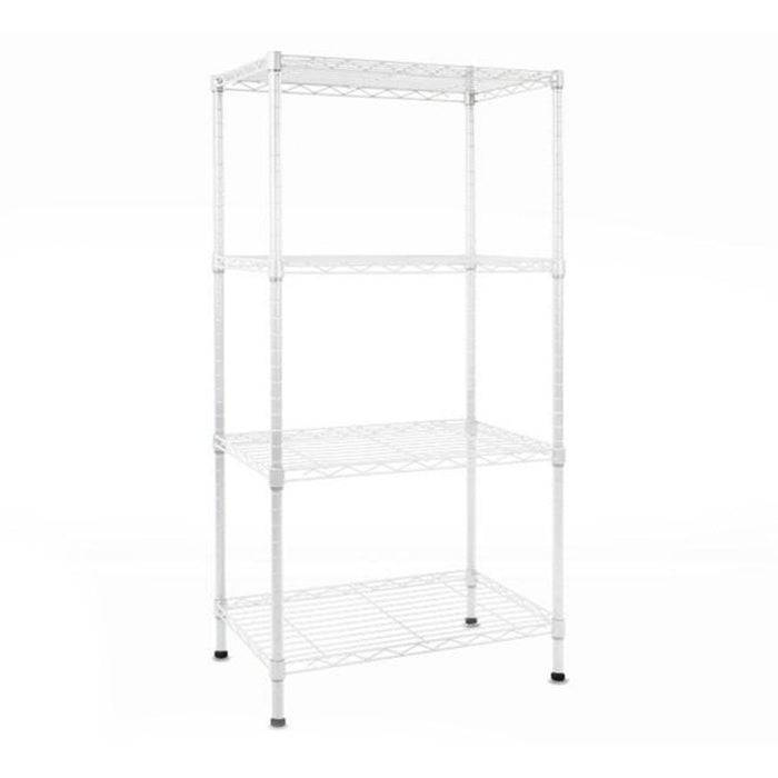 FLOORDIREKT Metallregal Rocky - Multifunktionales Ablagesystem - 4 Böden - 55 x 35 x 110 cm - Weiß-0
