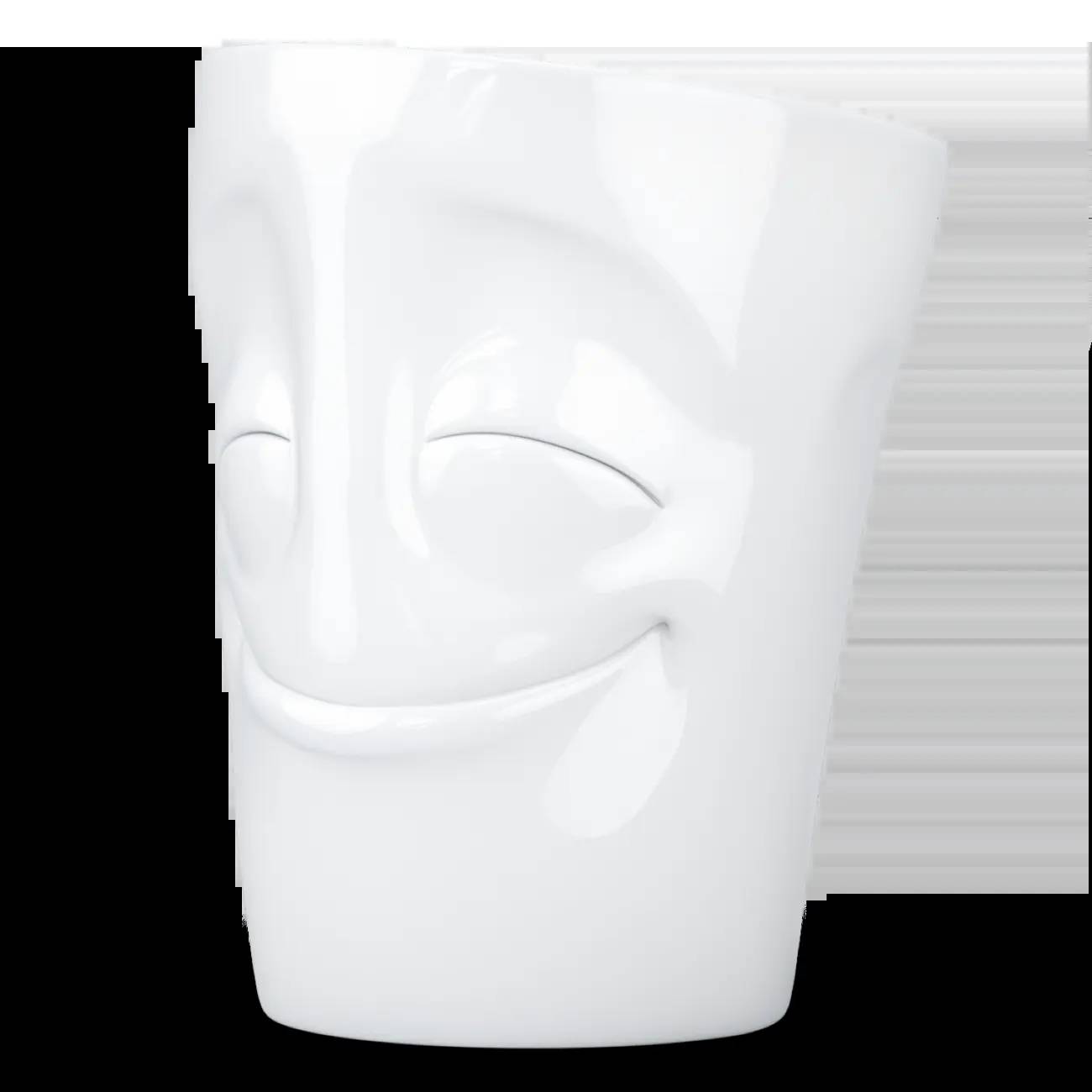 FIFTYEIGHT Henkelbecher 350ml - Vergnügt weiß Multimedia-Technik Tassen-0