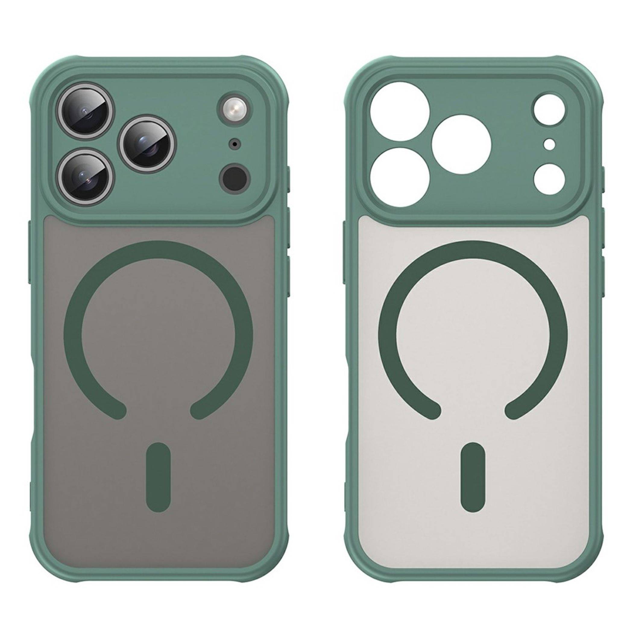 MagSafe Hülle + 2x Schutzglas für Apple iPhone 18 Pro Kameraschutz Matt Grün-2