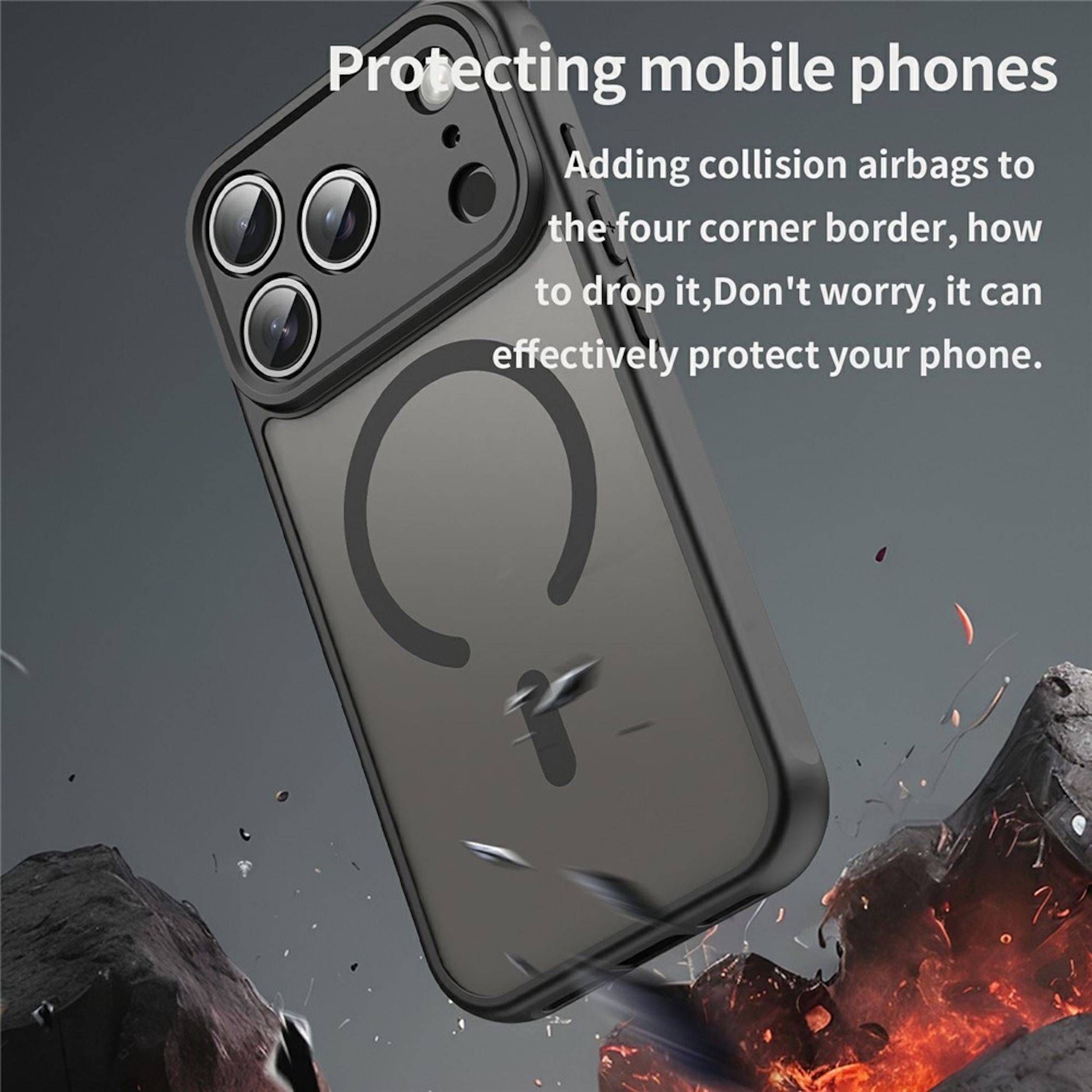 MagSafe Handyhülle für Apple iPhone 18 Pro Silikon Kameraschutz Matt Schwarz-2