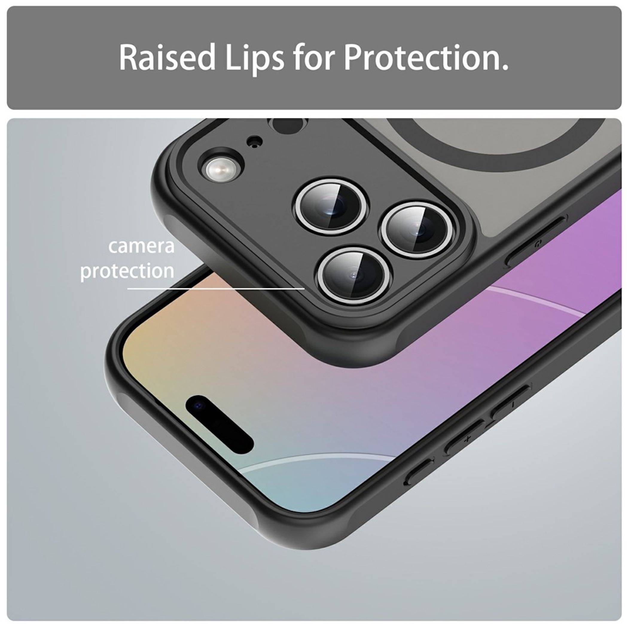 MagSafe Handyhülle für Apple iPhone 18 Pro Silikon Kameraschutz Matt Schwarz-4