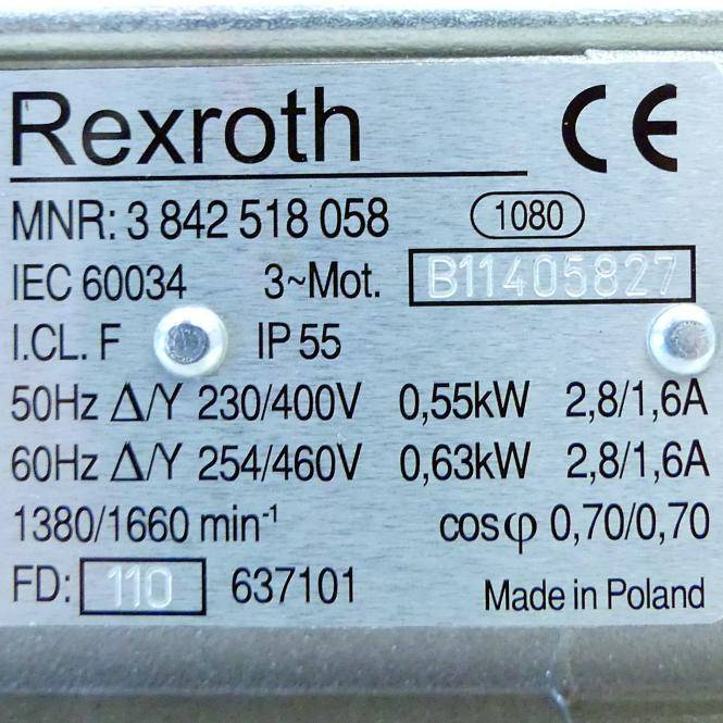 Rexroth Drehstrommotor 3 842 518 058 (3 842 518 058)-2