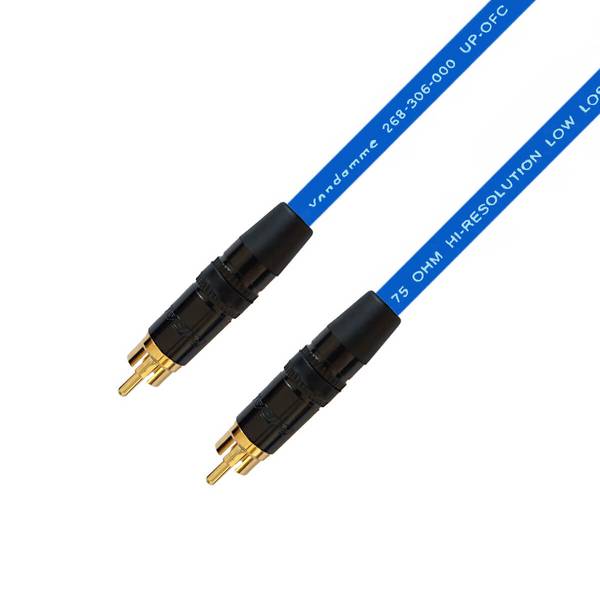 Van Damme Plasma Grade 75 Ohm Koaxialkabel RCA Digital Audio S/PDIF und Video 20m Blau