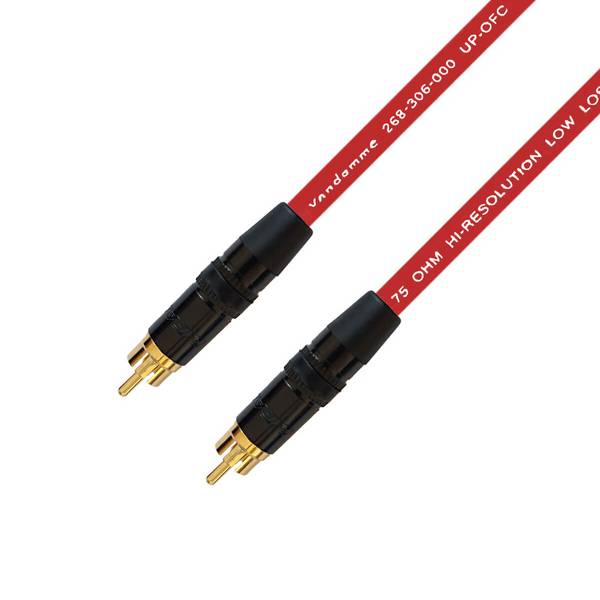 Van Damme Plasma Grade 75 Ohm Koaxialkabel RCA Digital Audio S/PDIF und Video 3m Rot