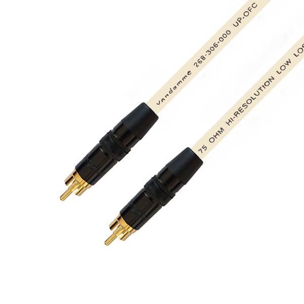 Van Damme Plasma Grade 75 Ohm Koaxialkabel RCA Digital Audio S/PDIF und Video 3m Creme