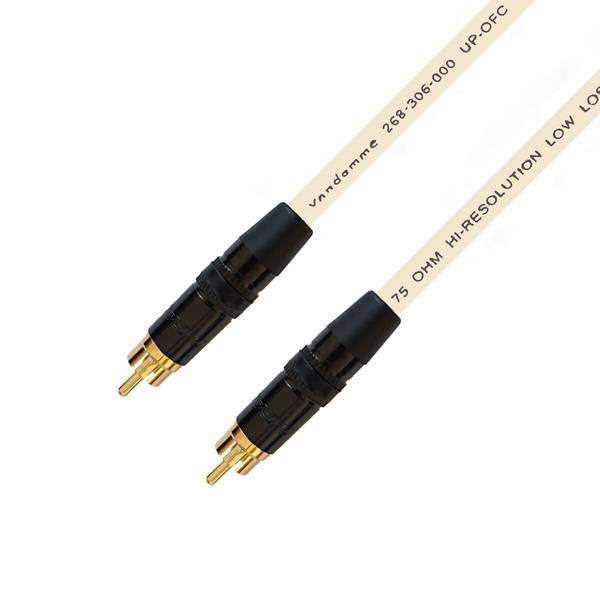 Van Damme Plasma Grade 75 Ohm Koaxialkabel RCA Digital Audio S/PDIF und Video 5m Creme