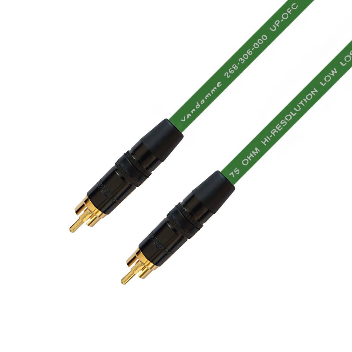 Van Damme Plasma Grade 75 Ohm Koaxialkabel RCA Digital Audio S/PDIF und Video 0.25m Grün-0