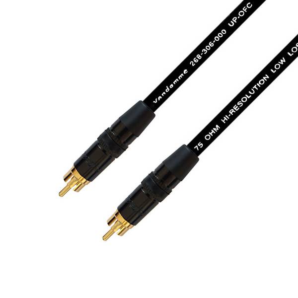 Van Damme Plasma Grade 75 Ohm Koaxialkabel RCA Digital Audio S/PDIF und Video 30m Schwarz