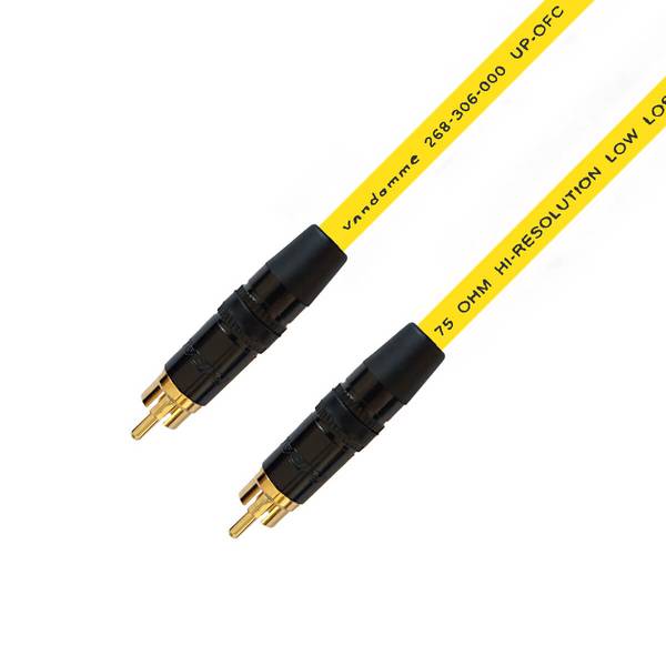 Van Damme Plasma Grade 75 Ohm Koaxialkabel RCA Digital Audio S/PDIF und Video 10m Gelb