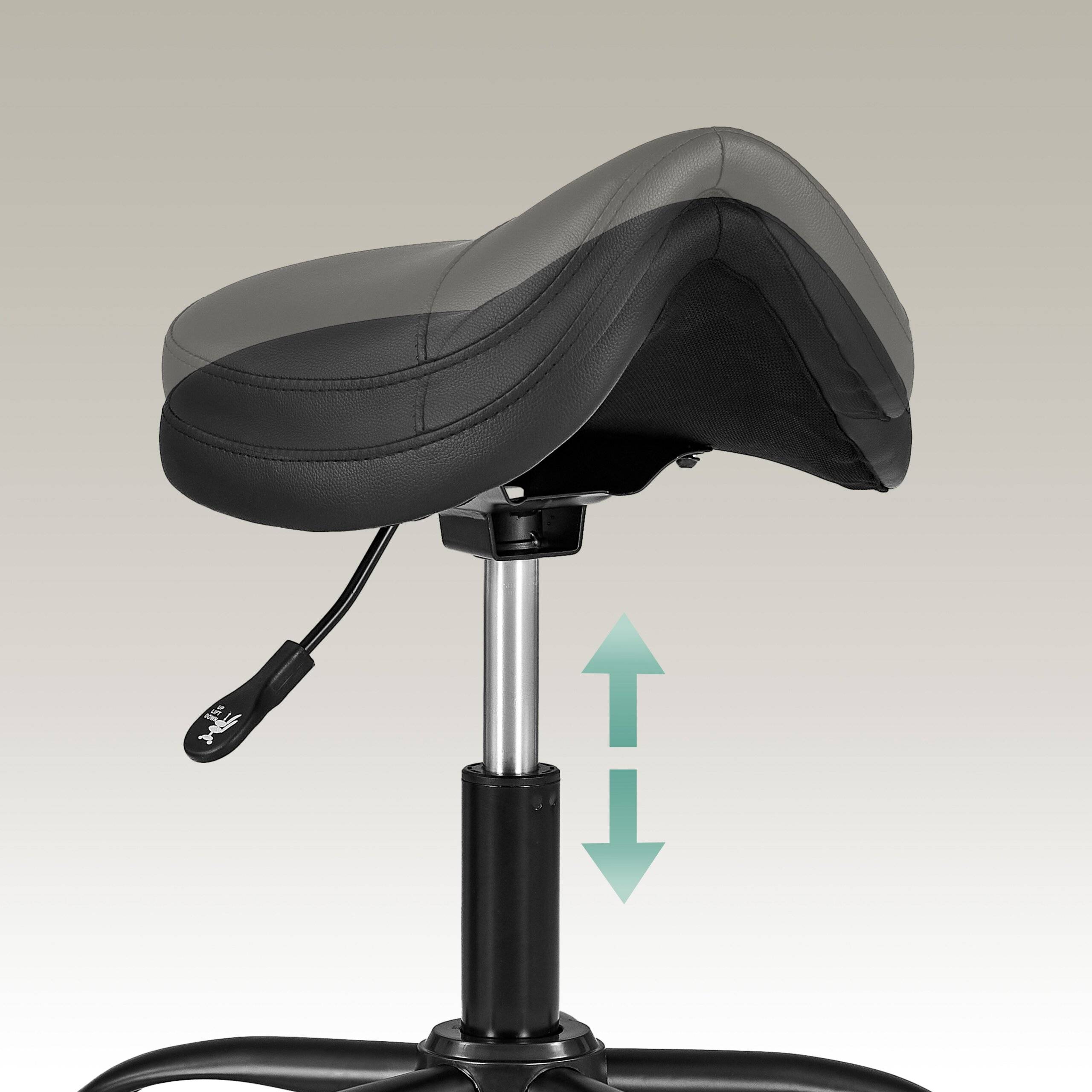 Drehhocker Sattelstuhl Sattix PU schwarz hjh OFFICE-2