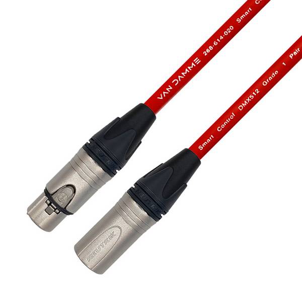 Van Damme Smart Control 1 Pair DMX Kabel & Steuerkabel 3 Pol XLR-Kabel (Neutrik XLR-m / XLR-f) 30m Rot