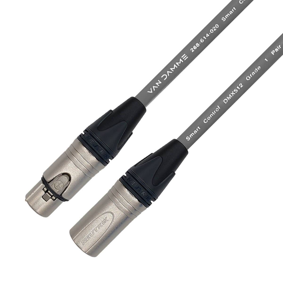 Van Damme Smart Control 1 Pair DMX Kabel & Steuerkabel 3 Pol XLR-Kabel (Neutrik XLR-m / XLR-f) 50m Grau-0