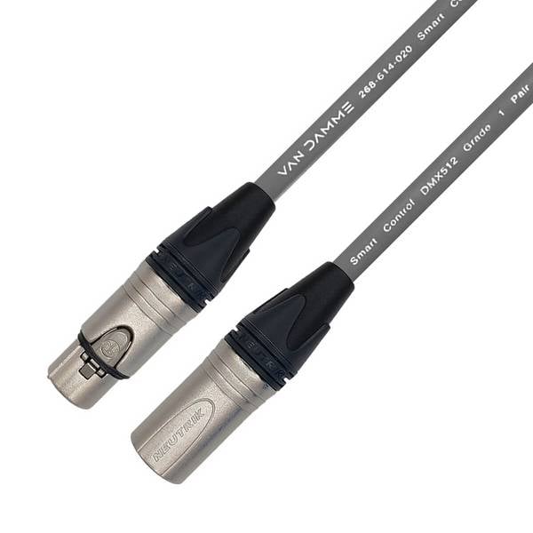 Van Damme Smart Control 1 Pair DMX Kabel & Steuerkabel 3 Pol XLR-Kabel (Neutrik XLR-m / XLR-f) 10m Grau