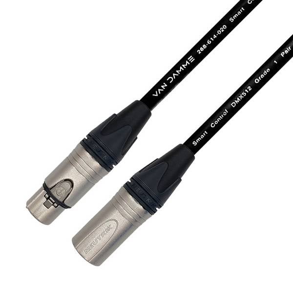 Van Damme Smart Control 1 Pair DMX Kabel & Steuerkabel 3 Pol XLR-Kabel (Neutrik XLR-m / XLR-f) 1m Schwarz