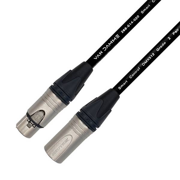 Van Damme Smart Control 2 Pair DMX Kabel & Steuerkabel 5 Pol XLR-Kabel (Neutrik XLR-m / XLR-f) 25m Schwarz
